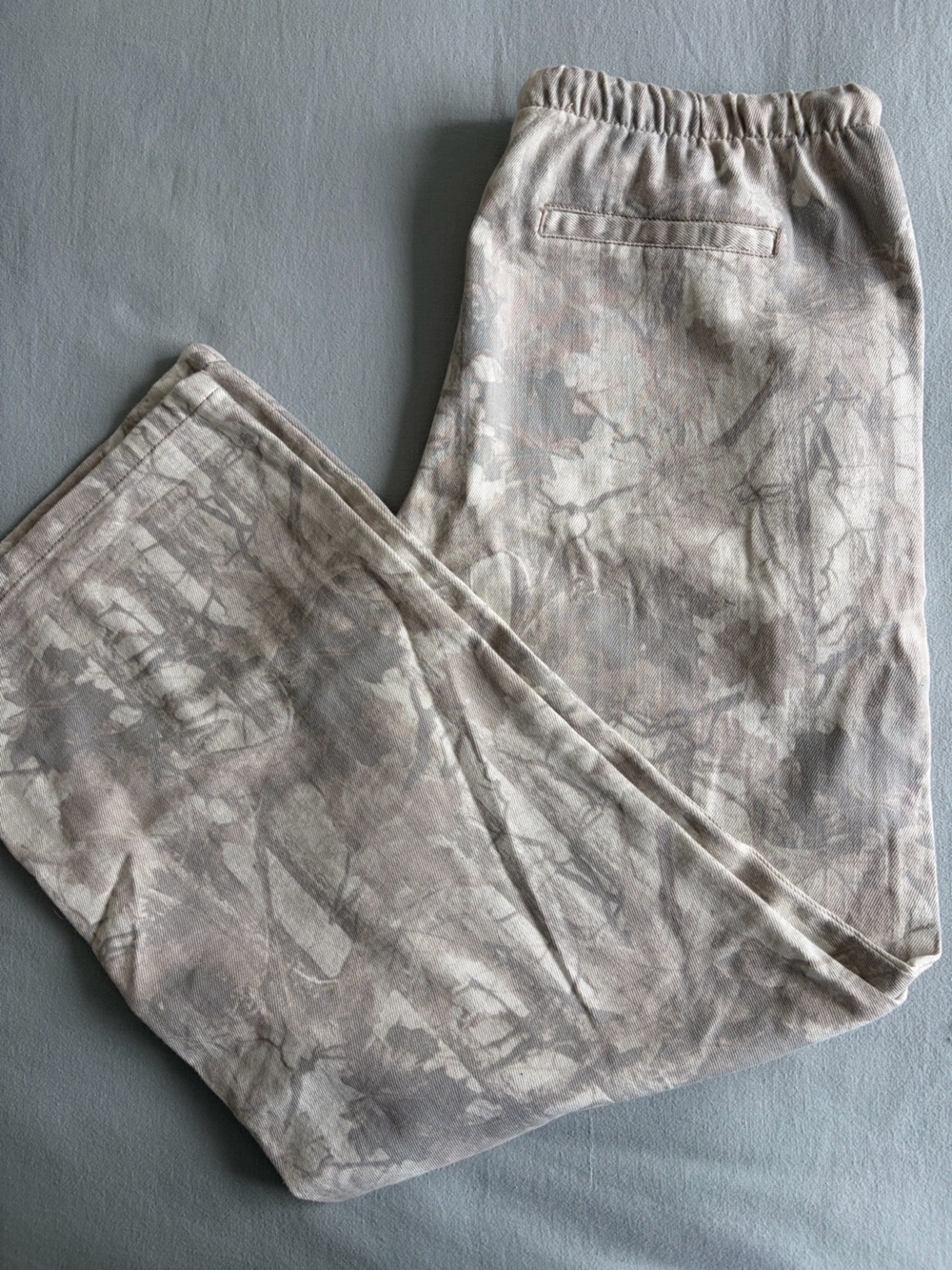 Vanilla Star Wide-Leg Pants in Light Taupe Marble Wash